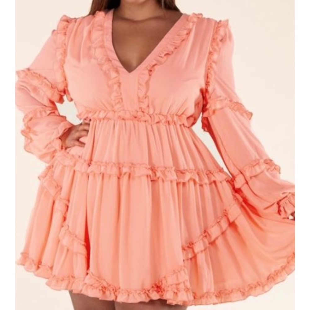 Peach Chiffon Dress